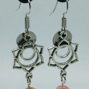 Boucles d’oreilles Jade de Birmanie et Rhodocrosite