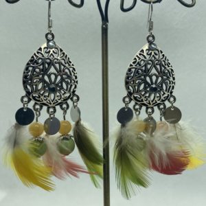 Boucle d’oreilles jade jaune et chrysoprase