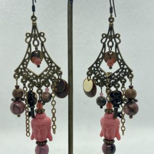 Boucles d’oreilles rhodonite