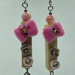 Boucles d’oreilles agate crazy et opale rose