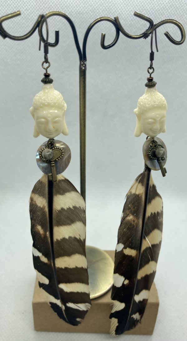 Boucles d'oreilles jaspe chrysanthème