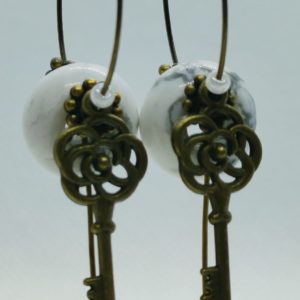 Boucles d’oreilles howlite