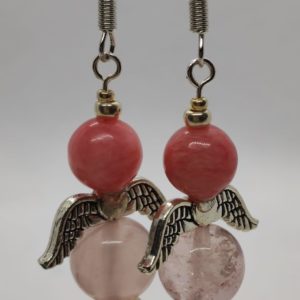 Boucles d’oreilles quartz rose