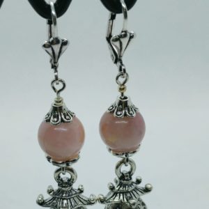 Boucles d’oreilles quartz rose de Madagascar