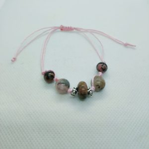 Bracelet tissage rose rhodonite