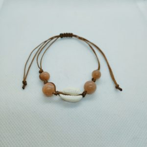 Bracelet tissage marron pierre de soleil