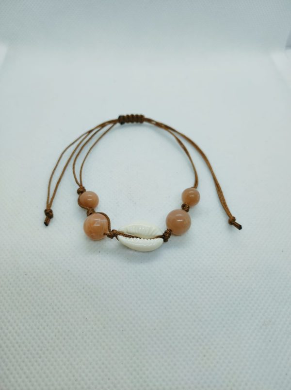 Bracelet tissage marron pierre de soleil
