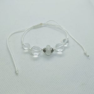 Bracelet tissage blanc cristal de roche