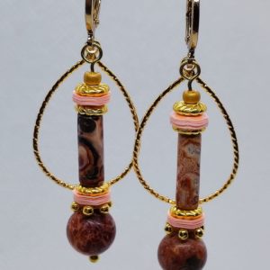 Boucles d’oreilles jaspe léopard