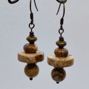 Boucles d’oreilles jaspe paysage