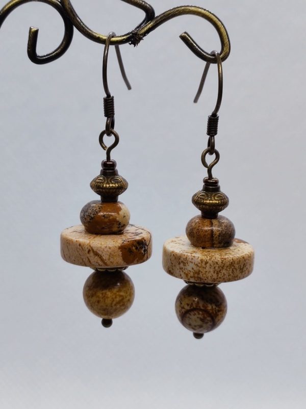 Boucles d'oreilles jaspe paysage