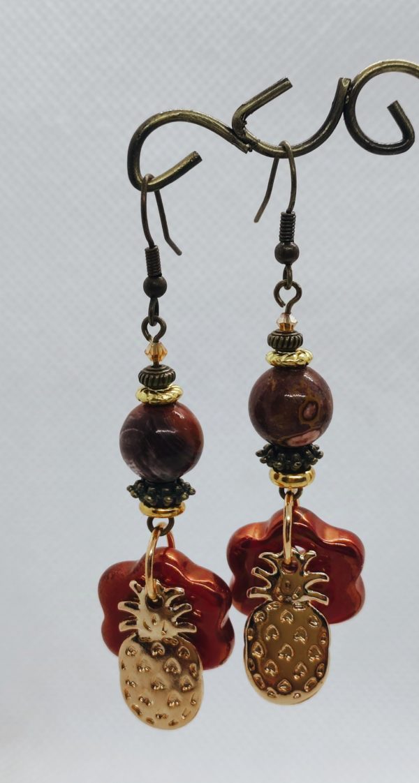 Boucle d’oreille avec Agate Crazy