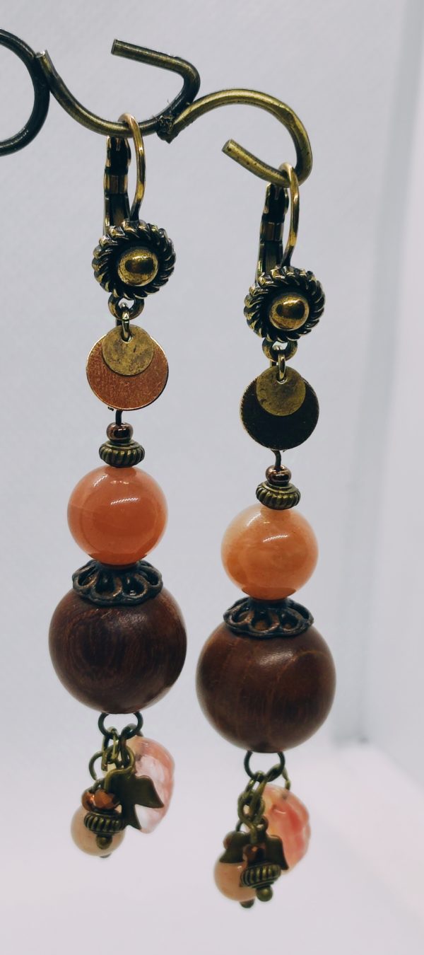 Boucle d’oreille pierre de Lune et de Soleil