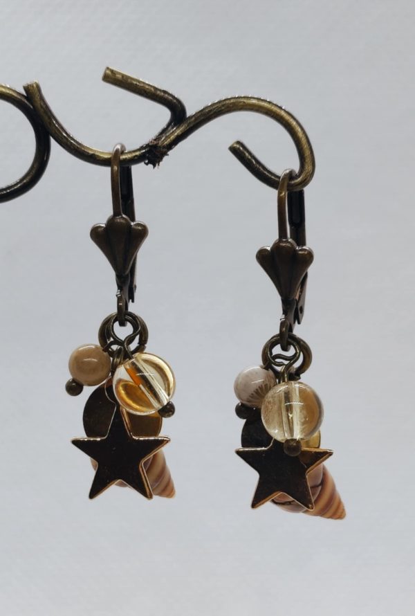 Boucle d’oreille Jaspe chrysanthème et Citrine