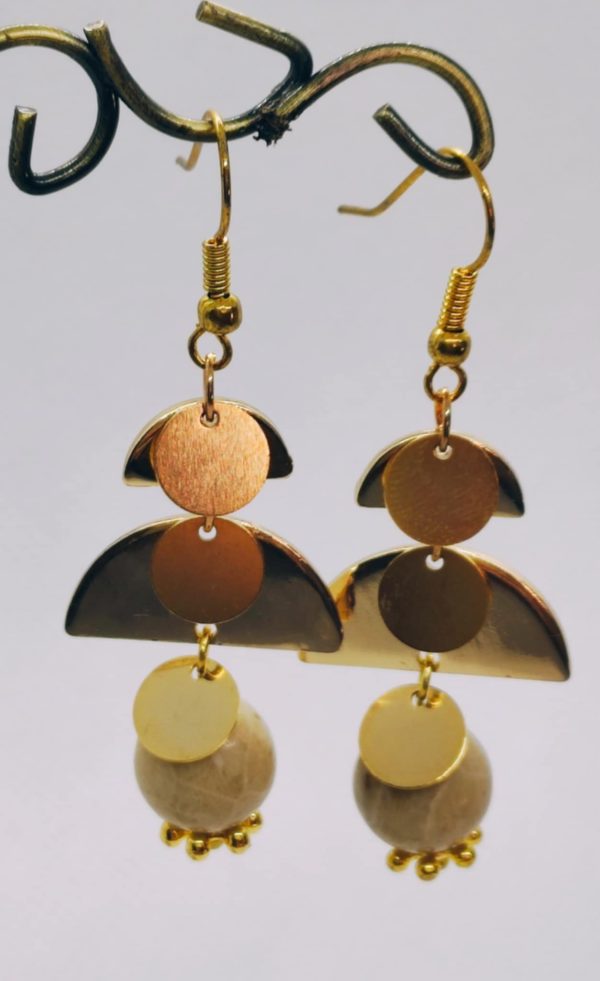 Boucle d’oreille corail fossilisé