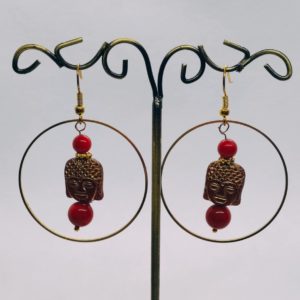 Boucle d’oreille corail rouge