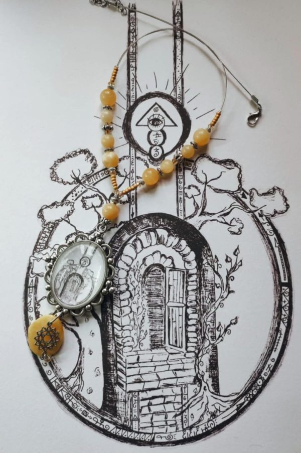Collier Lumière avec calcite jaune et ambre – Image 2