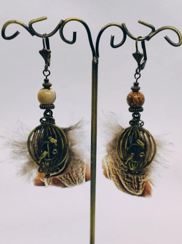 Boucle d’oreille Jaspe Paysage